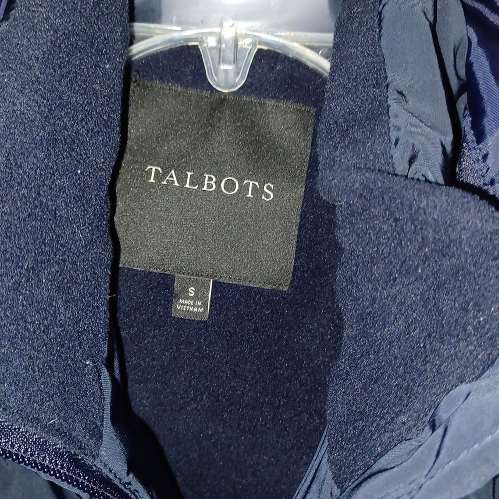 Talbots Dark Blue Puffer Coat with Faux Fur Hood - Picture 4 of 13